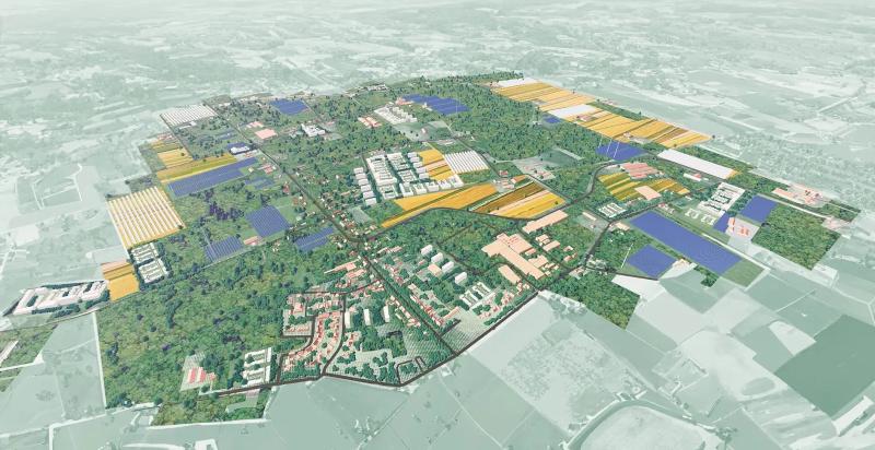 Een artist impression van een landschap