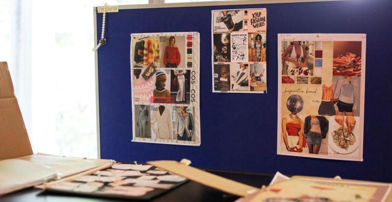 Drie moodboards met als thema mode.