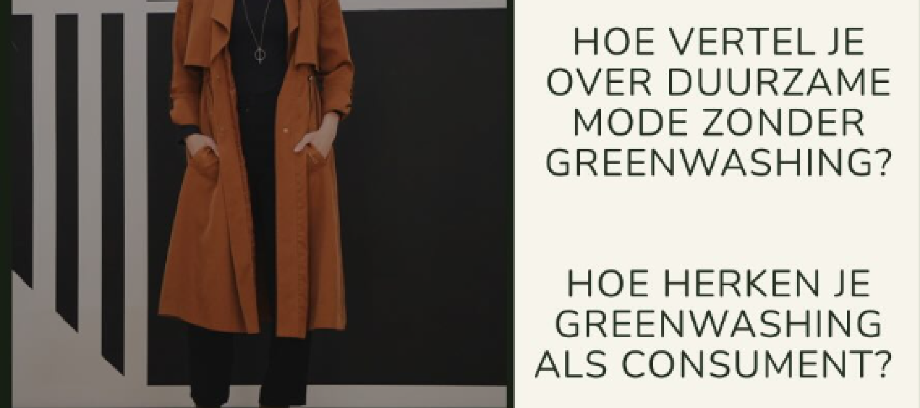 poster met vrouw in bruine jas